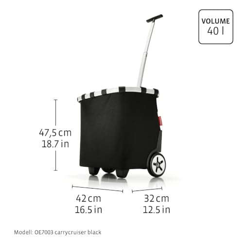 reisenthel carrycruiser Twist Sky Rose - Portable Shopping Trolley with Sturdy Aluminum Frame, Shoulder Strap and Removable mesh Inner Bag -Water-Repellent - color: Sky Rose
