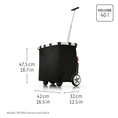 reisenthel carrycruiser Twist Sky Rose - Portable Shopping Trolley with Sturdy Aluminum Frame, Shoulder Strap and Removable mesh Inner Bag -Water-Repellent - color: Sky Rose