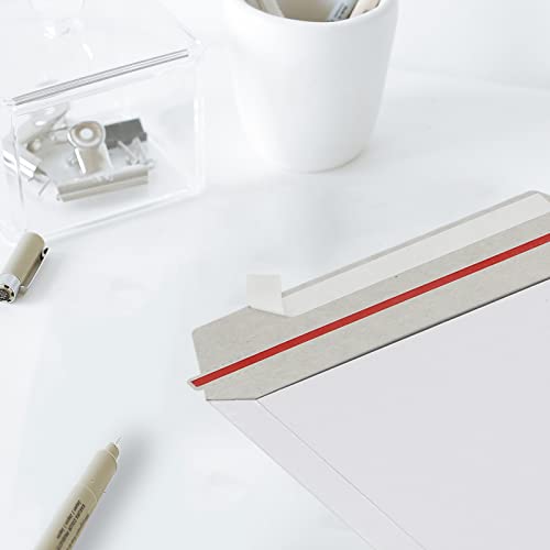 zmybcpack 50 Pack Rigid Mailers 9.5x12.5 inch, Self Seal Photo Document Mailers Stay Flat White Cardboard Shipping Envelopes Photography Mailers for Document, Photos, Papers, Files, CD - size: 50 Pack 9.5x12.5 inch