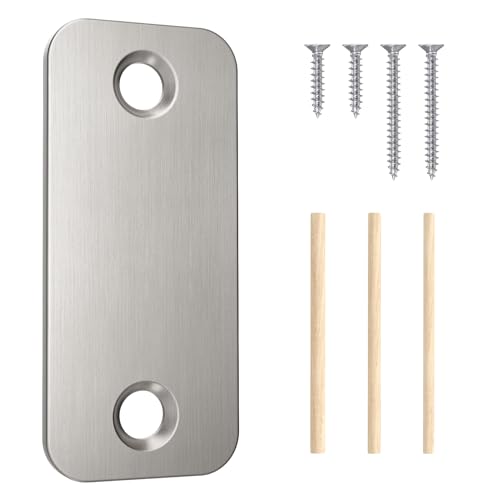 1" x 2-1/4" Door Hole Cover Plate, Stainless Steel Door Strike Filler Plate - color: Brushed Nickel, size: 1 Pack