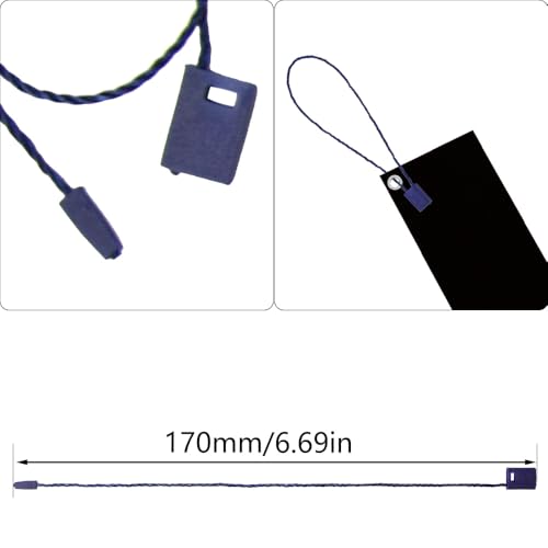 1000Pcs Hang Tag String 7 Inch Nylon String Snap Lock Pin Loop Fastener Hook Ties Easy and Fast to Attach (SZ/Dark Blue) - color: Dark Blue
