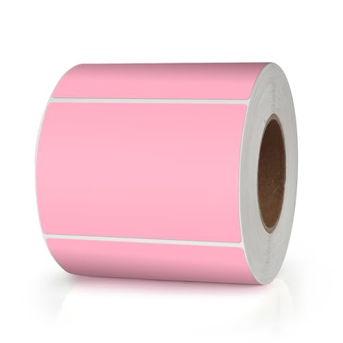 Pink Rectangle Labels 3" x 2" Color Coding Stickers Roll 500 Pcs - color: Pink