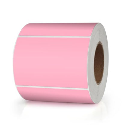 Pink Rectangle Labels 3" x 2" Color Coding Stickers Roll 500 Pcs - color: Pink