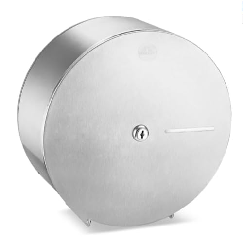 Jumbo Stainless Steel Toilet Paper Bath Tissue Dispenser, Single Roll Dispenser | Holds Any Brand of 9" Diameter Rolls | Commercial Toilet Paper Dispenser - color: Stainless Steel, size: Single Roll