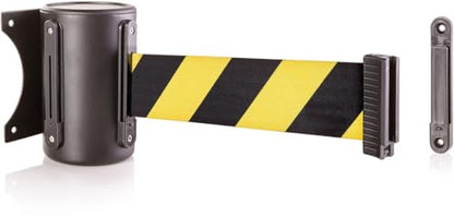 US Weight Wall Mount with 13' Chevron Retractable Belt - color: Yellow/Black Chevron Pattern, size: 13'