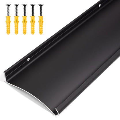 4" Extra-Wide Door Rain Drip Guard, 40" L Heavy Duty Aluminum Thickened Window Door Rain Deflector, Door Drip Cap, 0.8" Height Overhead Drip Edge (Black) - size: 40in-Black