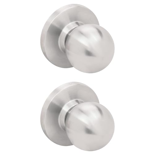 Nuk3y Bella Grade 2 Commercial Duty Cylindrical Knob Lockset UL Rated (Satin Stainless Steel, Dummys (2 Pack)) - size: Dummys (2 Pack)