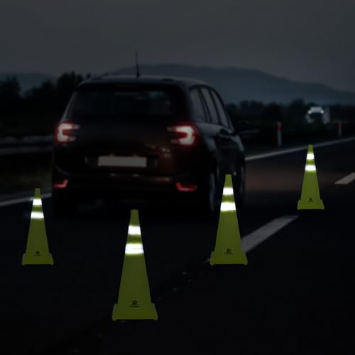 RoadHero 28 Inch 2 Pack Collapsible Traffic Safety Cones with Bag, Green - size: 28 Inch