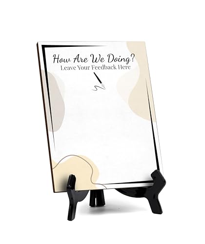 How Are We Doing? Leave Your Feedback Here 6x8 Dry Wipe Table Sign Easy Installation | Restaurant & Bar | Customer Input | No Pen Included - style: How are We Doing?