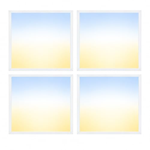 2x2 LED Flat Panel Light 4 Pack, 5200LM, 40W, Drop Ceiling Fixture - color: 2x2, size: 4 Pack