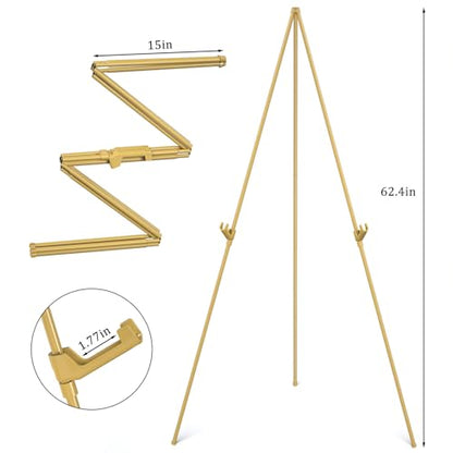 Display Easel Stand for Wedding Sign, Tripod Collapsible Portable Easel