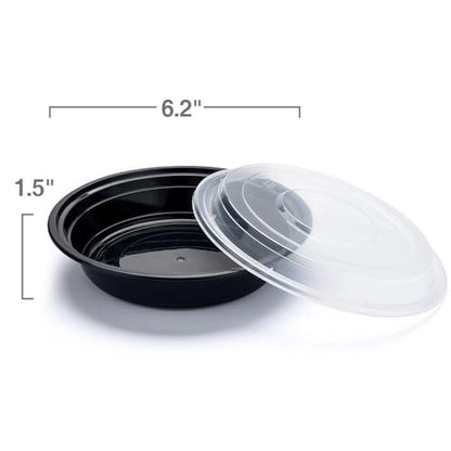 Glotoch Round Meal Prep Containers Bowls with Lids, 16 oz, 150 Pack - color: 16OZ-150Pack