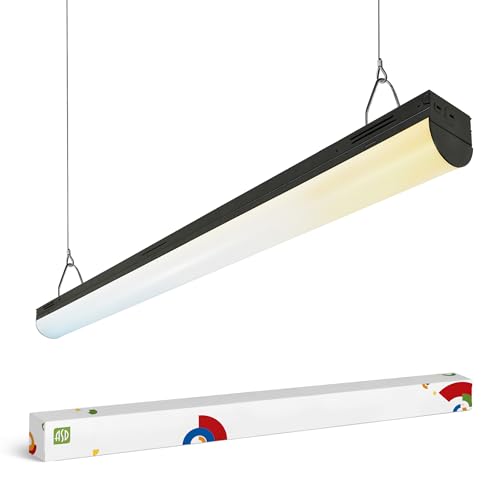 ASD Black Linear LED Shop Lights 4ft - 25W-40W 120-277V 3500K-5000K Hanging Linkable High Bay LED Shop Lights for Garage, Workshop, Commercial Bay Lighting, UL DLC Stairwell Certified Luminaire - color: Black, size: 4FT