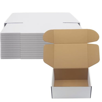 9x7x4 inch Shipping Boxes Set of 25, White Corrugated Cardboard Mailer Box - size: 9x7x4 -25 Pack
