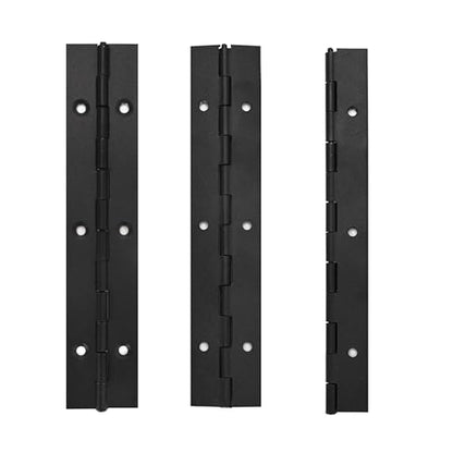 6 Pack Continuous & Piano Hinges,6 inches Black 304 Stainless Steel Hinges 0.04" Thickness Heavy Duty Continuous Hinges with Holes for Pianos，Door，Wooden Boxes，Cabinet (6inches/15cm) - size: 6inch