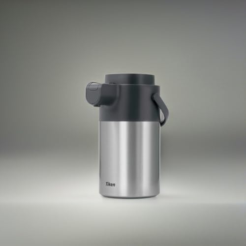 Tiken Airpot Coffee Dispenser with Pump - 102oz/3L Thermal Coffee Carafes for Hot Beverage - Stainless Steel Insulated Coffee Thermos Carafe, Silver - color: Silver, size: 102 Ounces