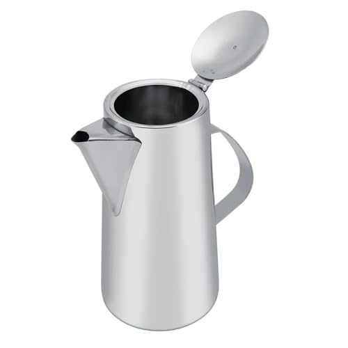 2L Capacity Stainless Steel Teapot with Ergonomic Handle Short Nozzle Pitcher Water Kettle for Home, Restaurant, Coffee(short nozzle) - style: short nozzle