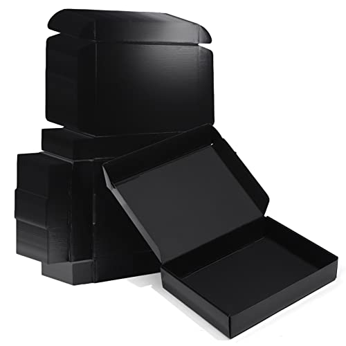 ZBEIVAN 11x8x2 Black Shipping Boxes, 20 Packs Corrugated Cardboard Literature Mailer Boxes for Packaging Small Business Mailing Gifts Wrap Boxes with Lids - color: black, size: 11x8x2