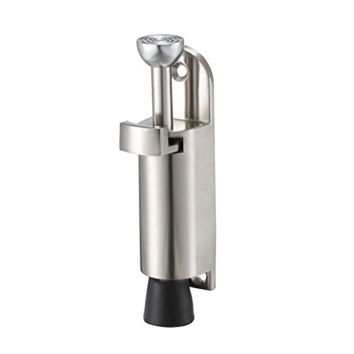 uxcell Kickdown Door Stopper Spring Loaded Foot Pedal Door Stops Holder 112mm Length Silver Tone - color: Silver Tone