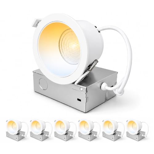6 Pack 3 Inch Anti-Glare LED Recessed Ceiling Light, 5CCT, Dimmable, CRI90+