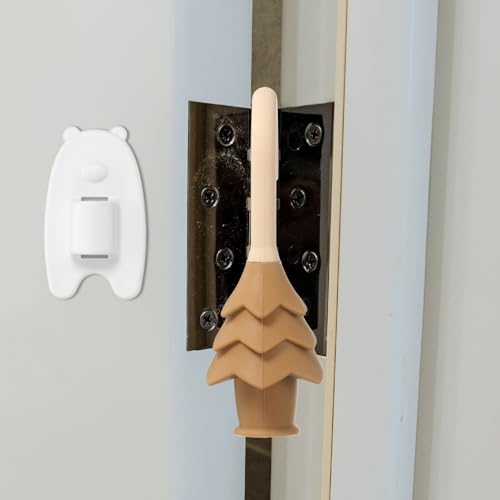 uxcell 4 Pcs Silicone Door Pinch Guard, Hanging Finger Pinch Guard, Brown - color: Brown