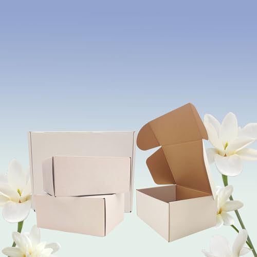 9x7x4 inch Shipping Boxes Set of 25, White Corrugated Cardboard Mailer Box - size: 9x7x4 -25 Pack