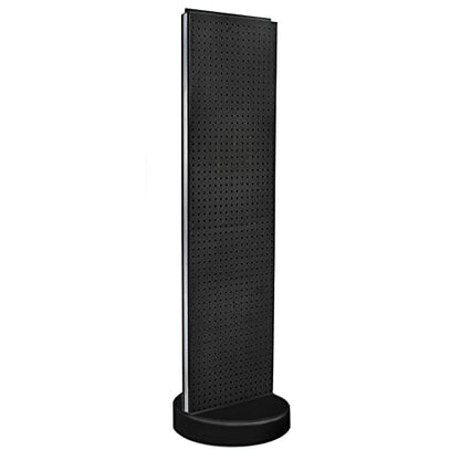 Azar Displays 700780 TWO-SIDED PEGBOARD FLOOR DISPLAY W/C-CHANNEL SIDES ON REVOLVING ROUND STUDIO BASE. PANEL SIZE: 16"W X 60"H, (Black Midnight) - color: Black Midnight