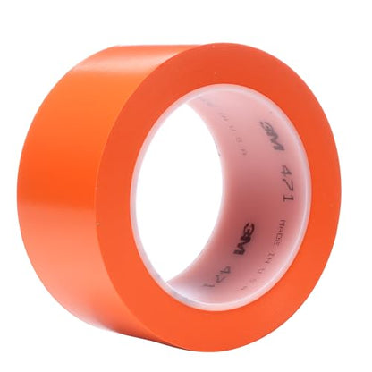3M Vinyl Tape 471, 2 in x 36 yd, Orange, 24 Rolls, Orange Floor Tape - size: 2 in x 36 yd, style: 24case