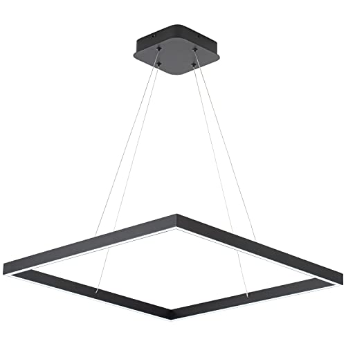 Modern Square Chandelier, Square Ceiling Pendant Light Fixture,Black - size: 1-Light 23.6"