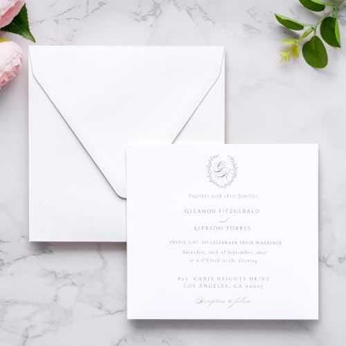 PONATIA 50 PCS/Pack Square Envelopes, Euro Flap White Envelopes - color: White
