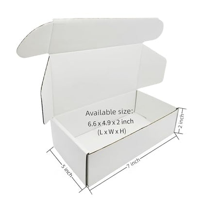 7x5x2 inch Small White Mailers Boxes Set of 10 - size: 7x5x2 inch