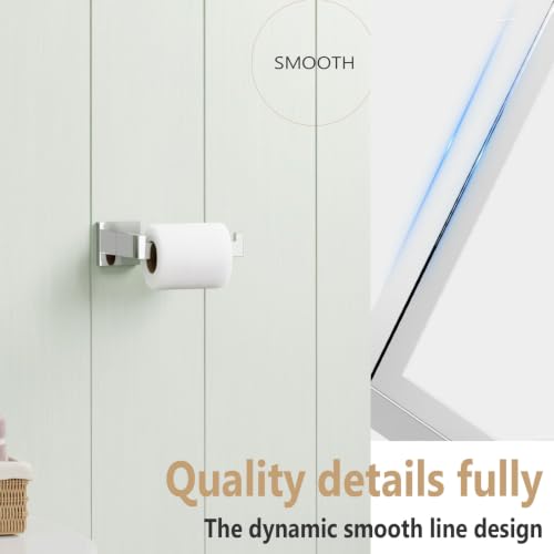 KOKOSIRI Toilet Paper Holder Chrome Toilet Roll Holder for Bathroom Kitchen Washroom T-304 Polished Stainless Steel Wall Mounted, 2 Pack, B2003CH-P2 - color: Polished Chrome, size: Without Shelf(2 Pack)