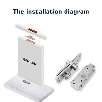 Pivot Door Hinges,Stainless Steel 360° Rotation Invisible Hinge for Bookcase, Murphy Door Hinges,Secret Door Hidden Hinges (150KG &360°)
