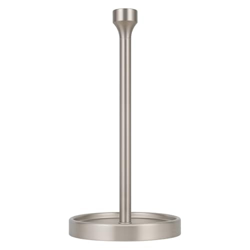 Ivilon Countertop Paper Towel Holder - Modern Bell End Minimalist Design - Color Brushed Nickel - color: Brushed Nickel