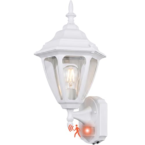18.5"Large Outdoor Motion Sensor Porch Light Dusk to Dawn Wall Light White - color: White, size: Large - 1 Pack