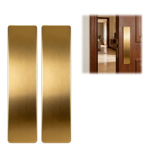Stainless Steel Self-Adhesive Kick Plate-4"×16" 2 Pack - color: Brushed Gold, size: 4"x16"