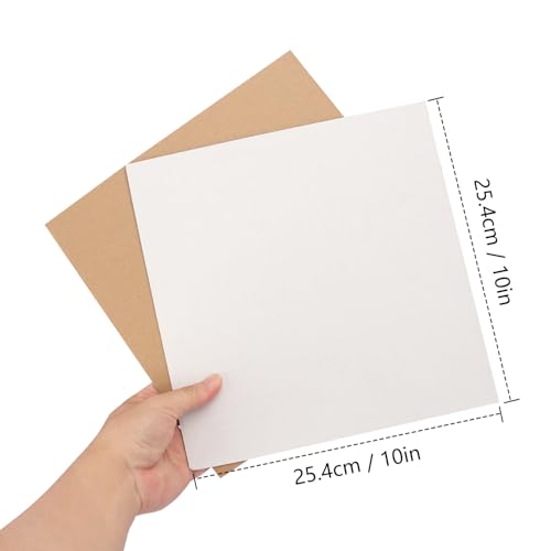 100 Pack 10"x 10" Corrugated Cardboard Sheets, Flat Cardboard Layer Pads 2 mm Thickness, Flexible Packaging Inserts for Shipping, Mailing, and Crafts,(White) by IHDYPPEW - size: 100 Pack 10"x 10" white
