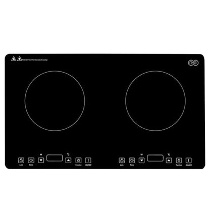 OMEO Portable Double Induction Cooktop 2 Burner Electric Cooktop, Touch Control 110V Induction Cooker with Safety Lock, Pause, Auto Shutoff Timer Setting, 9 Heating Level and Overheating Protection - size: Double Burner