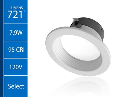 Nicor DLR4(v6) 4-inch White Selectable Recessed LED Downlight with Baffle (12 Pack) - color: White Baffle, style: Modern