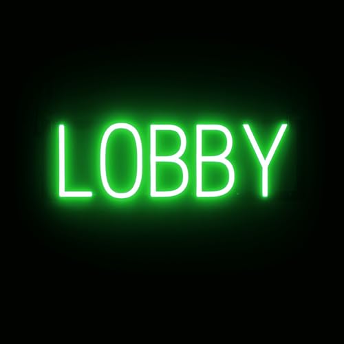 SpellBrite LED Neon LOBBY Sign for Business - Green, 20" x 6" - color: Green, size: LOBBY (20"x6.3")