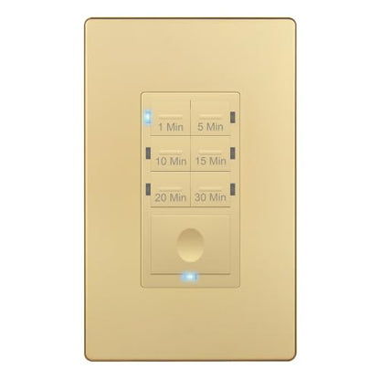 ENERLITES 30-Minute Neutral Countdown Wall Switch Timer, Gold - color: Gold, size: 30 Min