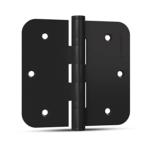 Goldenwarm 3 Pack Matte Black Door Hinges 3.5in*3.5in, 5/8" Radius Corners - color: Matte Black, size: 5/8" Radius Corner