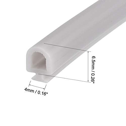 uxcell T-Slot Mount Window Weatherstrip Seal 6.5mm Bulb Bubble for 4mm Slot 3 Meters Long Gray - size: 3m