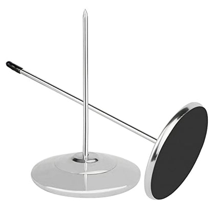 Receipt Holder, Receipt Spike for Resturaunt, Stainless Steel Bill Fork Check Spindle Memo Holder Spike with Solid Heavy-Duty Base (2 Pack) - style: 2 PACK