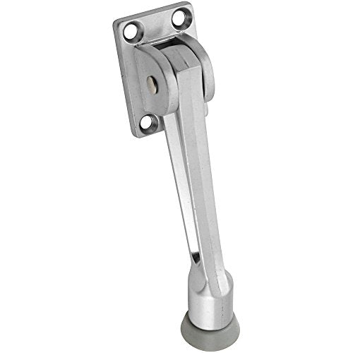 National Hardware Kickdown Door Stop, 5 in, Die Cast Zinc, Satin Chrome - color: Satin Chrome