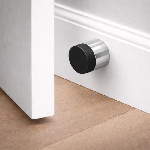 INOX Wall Mount Door Stopper, Polished Stainless Steel Heavy-Duty Door Stop with Scratch Protection, 1" Rise x 1-3/16" - color: Polished Stainless Steel, size: 1 Pack