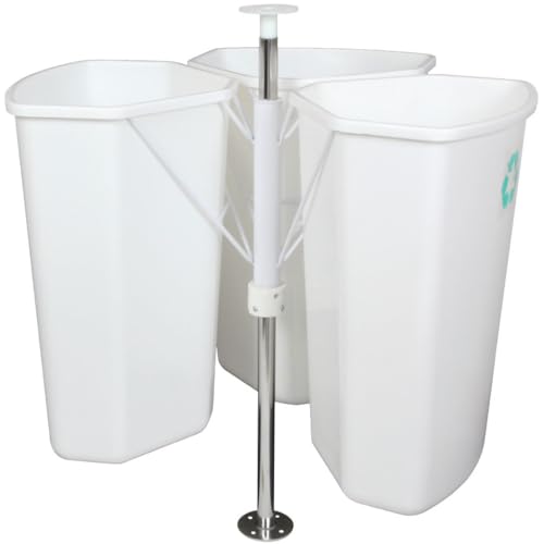 Knape & Vogt RRC28K-W Revolving Recyling Center with Three Removable 32 Quart Bins