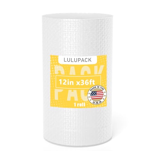 LULUPACK Bubble Cushion Wrap Roll 12in x 36ft – Coreless, Heavy Duty Bubble Roll for Packing, Moving, Shipping – Protective Cushioning for Boxes & Fragile Items (1 Roll) - size: 12in x 36ft / 1 roll