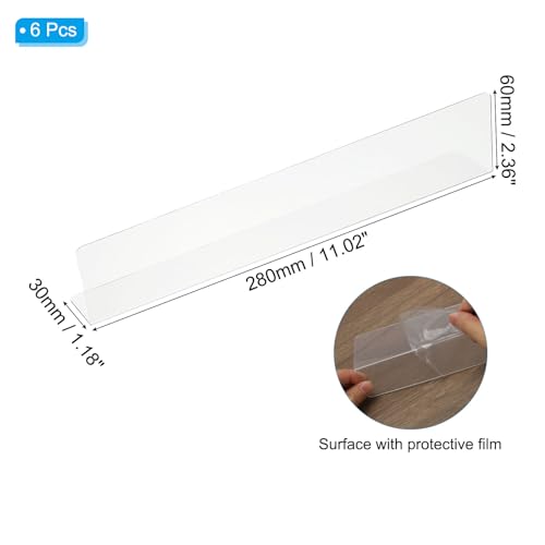 PATIKIL 6 Pack Shelf Dividers for Closet Organization, 11x1.18x2.4 Acrylic Closets Separator Kitchen Cabinet Shelves Under Bed Blocker for Bedroom Kitchen Office, Clear - size: 11x1.18x2.4"