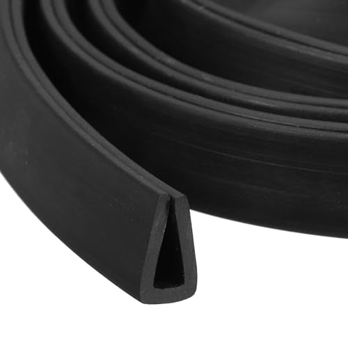 uxcell U Channel Edge Trim, 13.1ft Length Rubber Guard Seal Strip Edge Protector Flat Type Fit for 4mm Edge, (11/32" W x 7/16" H) Black - size: Fit 4mm x 13.1'L x 7/16"H x 11/32"W